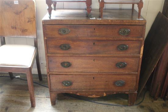 Regency chest of drawers, bottom drawer dis-mounted